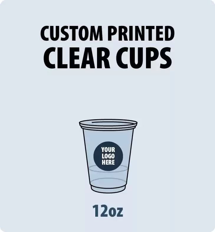12oz Custom Printed Clear PET Plastic Cup - Cold Beverage Cup