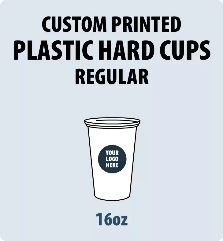 16oz Custom Printed PP Plastic Flat Cups (Hard Type) 