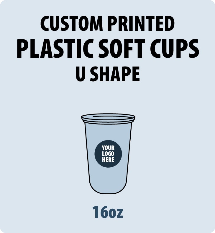 16oz Custom Printed PP Plastic U Cups (Soft Type)