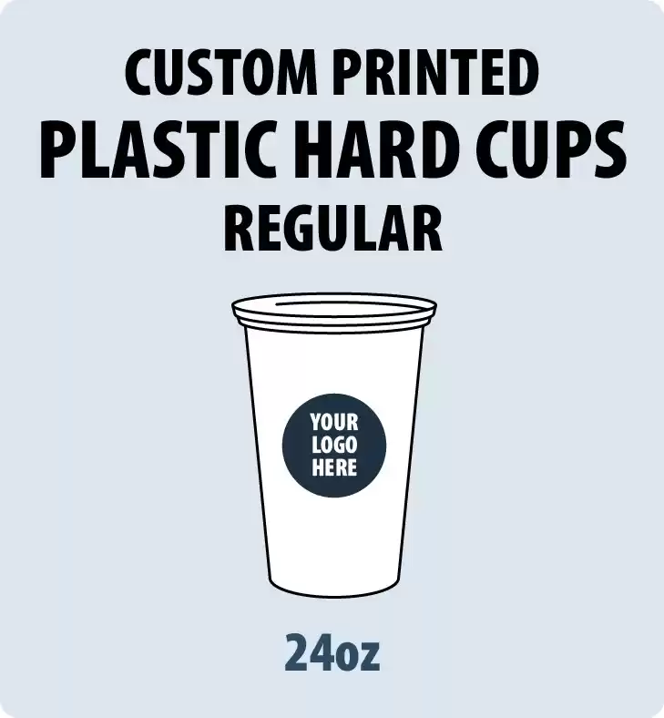 24oz Custom Printed PP Plastic Flat Cups (Hard Type) 