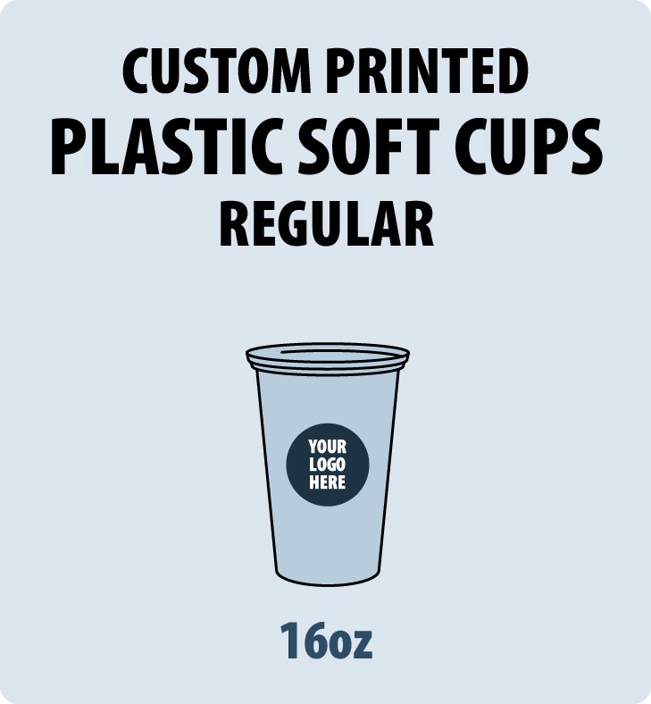 16oz Custom Printed PP Plastic Flat Cups (Soft Type)