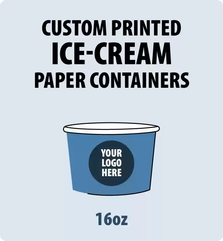 16oz Custom Printed Ice cream Paper Container