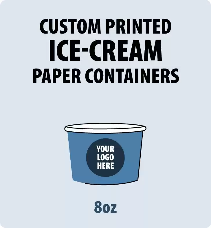 8oz Custom Printed Ice cream Paper Container