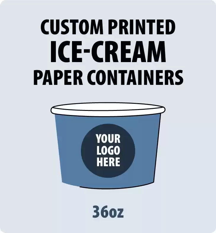 36oz Custom Printed Ice Cream Paper Container