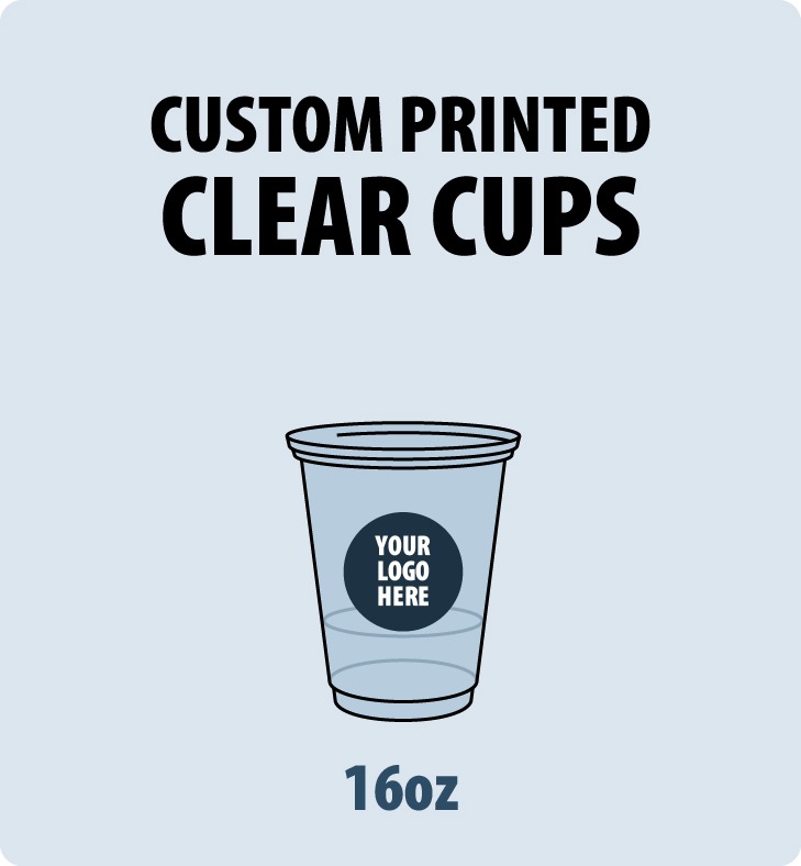 16oz Custom Printed Clear PET Plastic Cup - Small Order