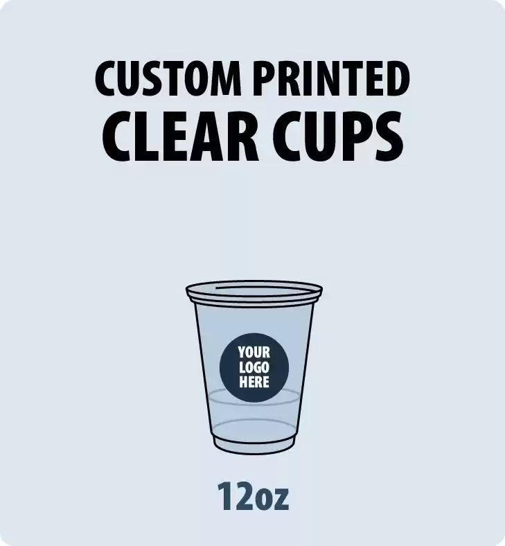 12oz Custom Printed Clear PET Plastic Cup - Small Order