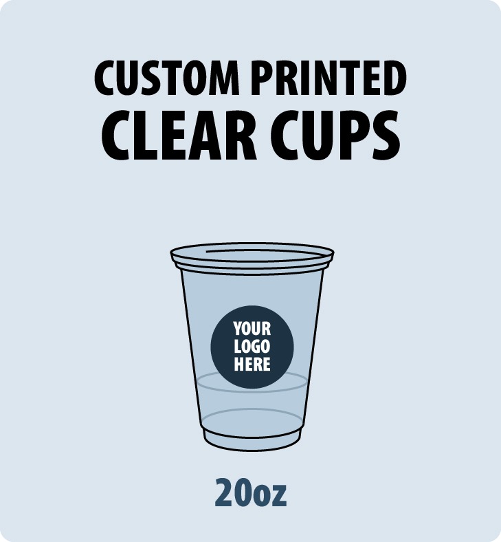 20oz Custom Printed Clear PET Plastic Cup - Small Order